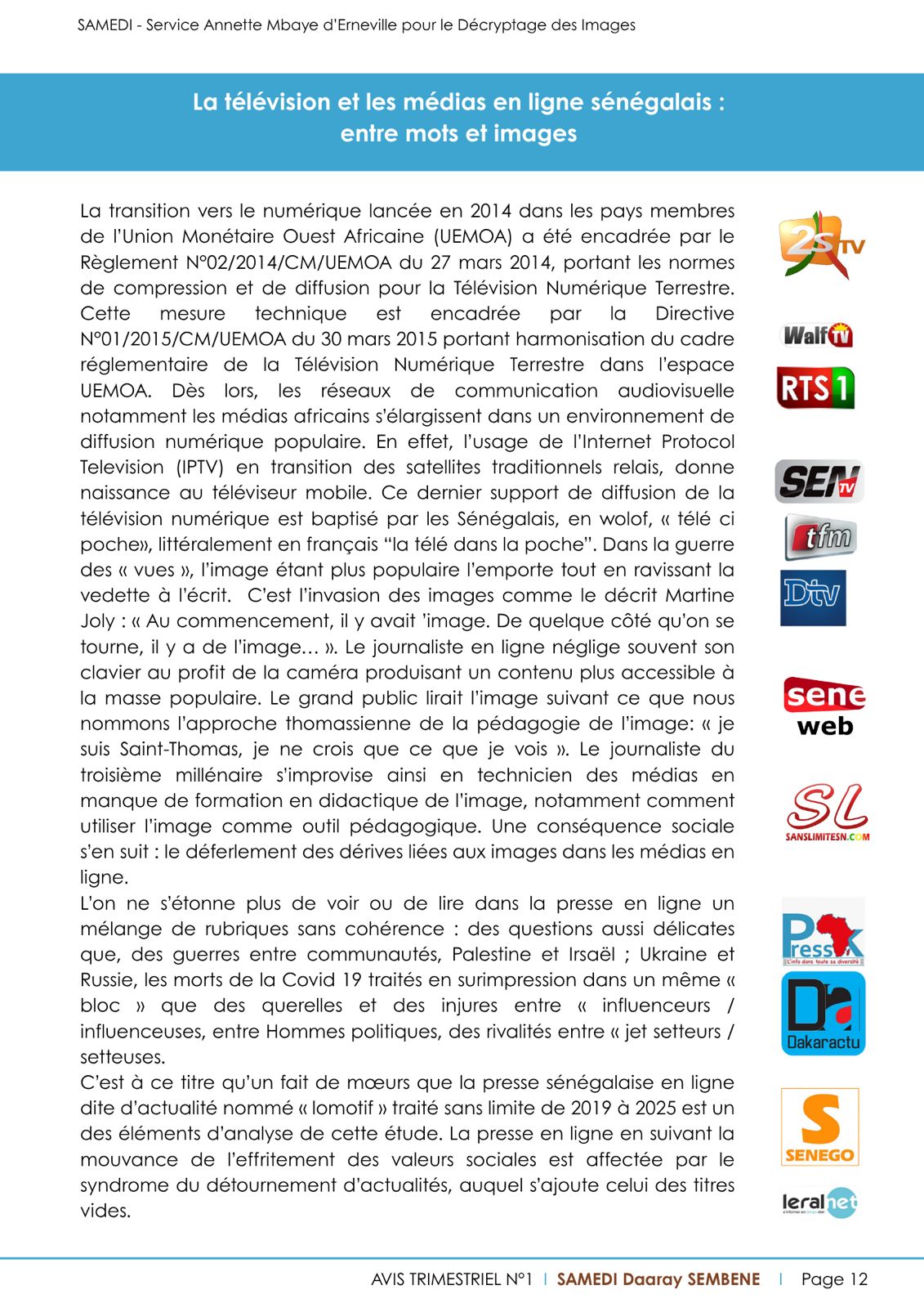 Magazine SAMEDI page 12