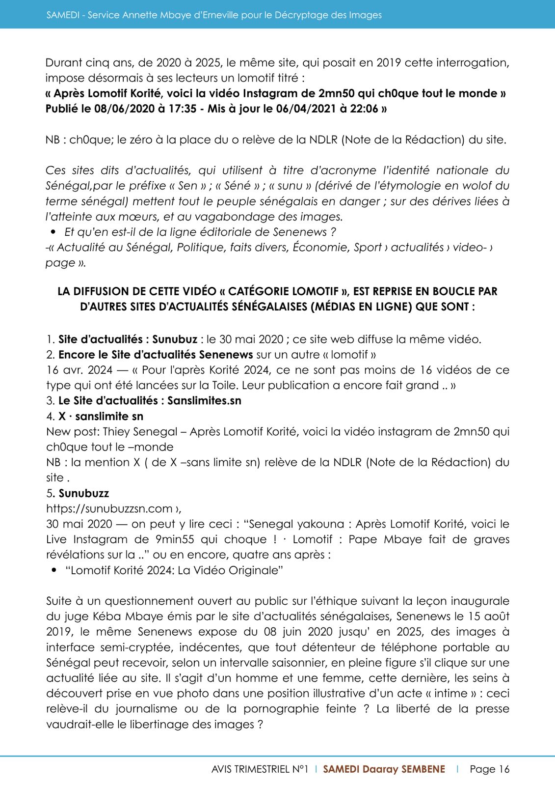 Magazine SAMEDI page 16