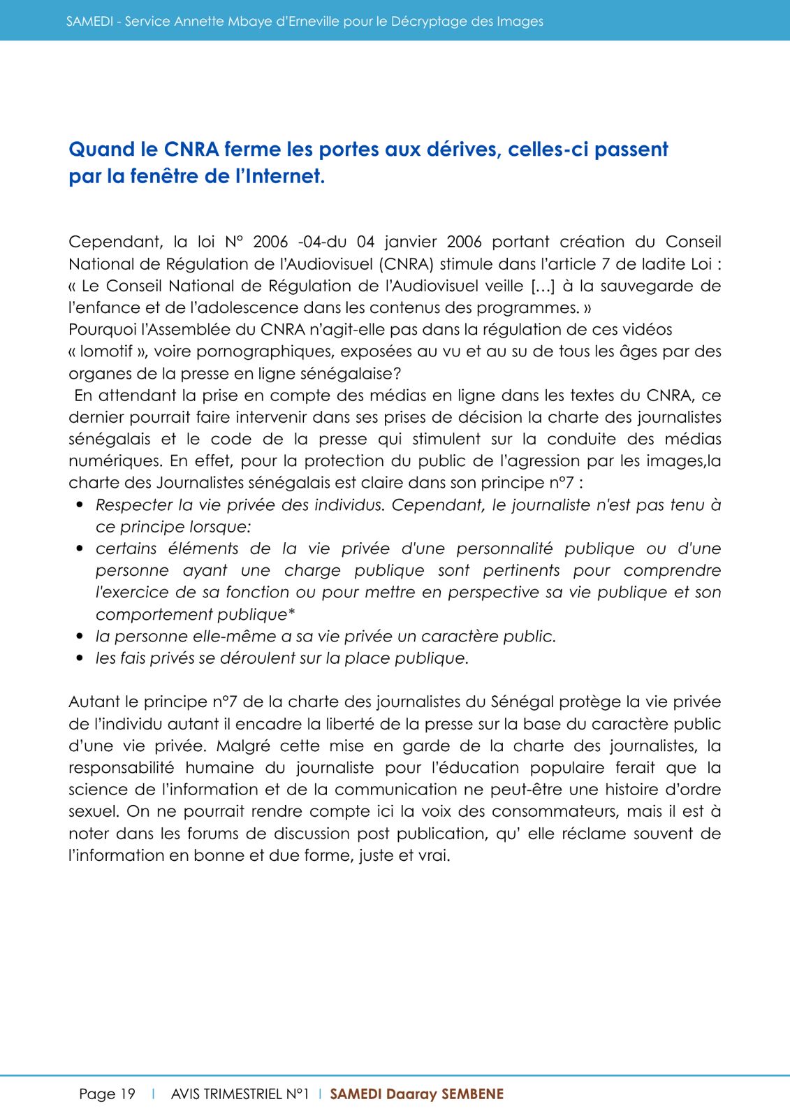 Magazine SAMEDI page 19