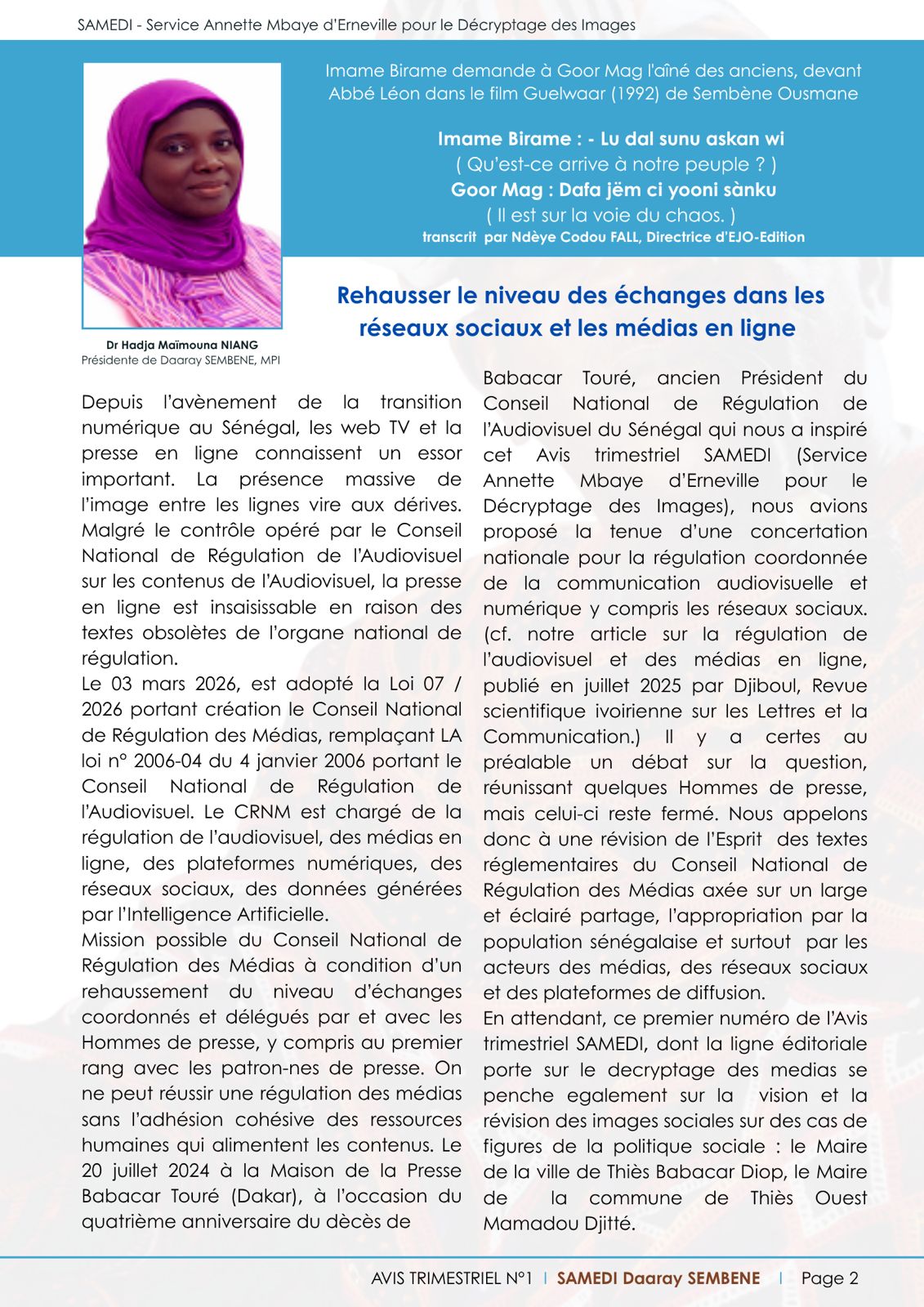 Magazine SAMEDI page 2
